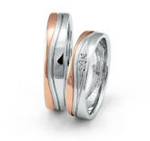 Fischer Trauringe Bicolor mit Diamanten - 38-07534-050/05-07534-050